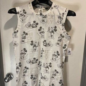 Disney Mickey Mouse Womens Muscle Shirt‎ Size S White (NWT)